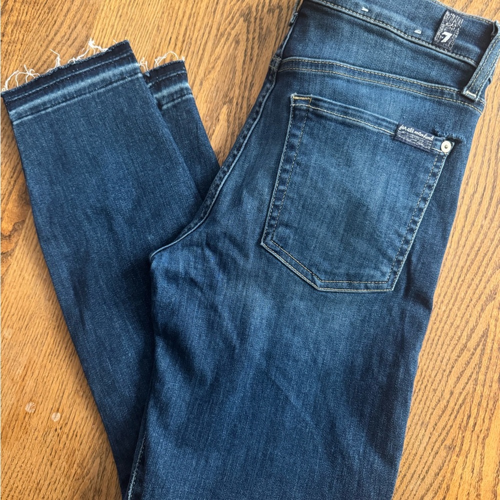 7 For All Mankind Indigo Cropped Jeans